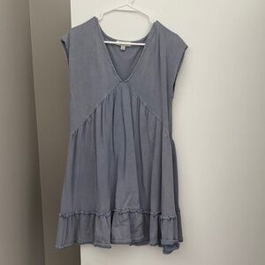 She + Sky Light Blue V-Neck Dress